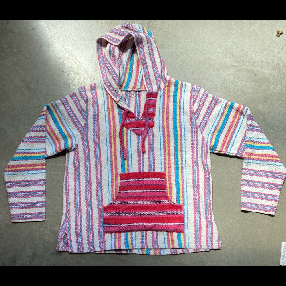 Gently used striped Mexican baja hoodie